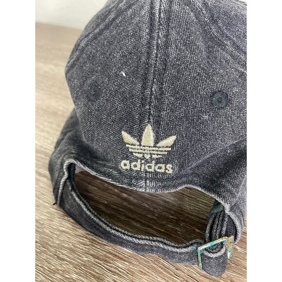 Adidas Originals Washed‎ Black Denim Dad Hat Trefoil Logo Adjustable Cap - Picture 8 of 13